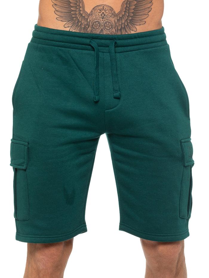 Enzo Jeans Raphael Fleece Cargo Shorts - Green