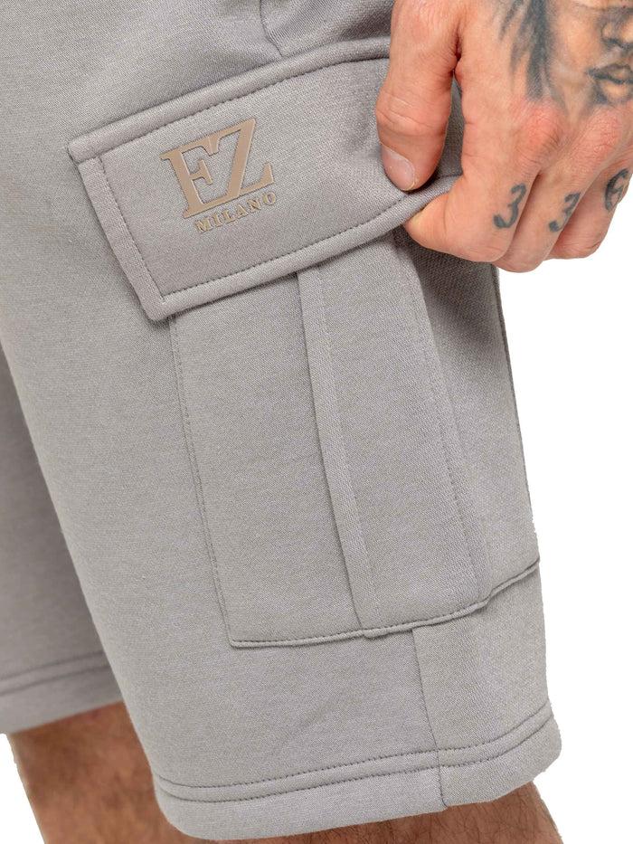 Enzo Jeans Raphael Fleece Cargo Shorts - Grey