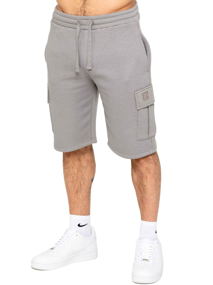 Enzo Jeans Raphael Fleece Cargo Shorts - Grey