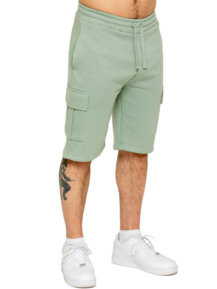 Enzo Jeans Raphael Fleece Cargo Shorts - Sage