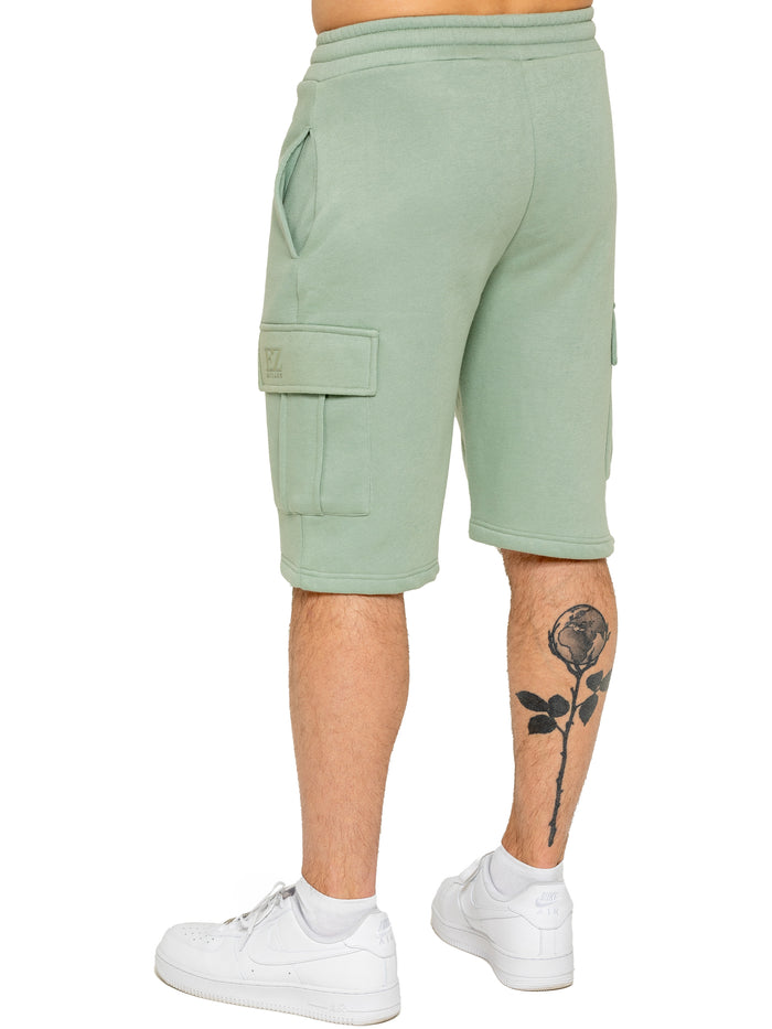 Enzo Jeans Raphael Fleece Cargo Shorts - Sage