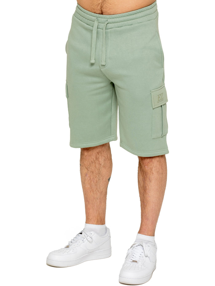 enzo jeans Raphael Fleece Cargo Shorts - Sage