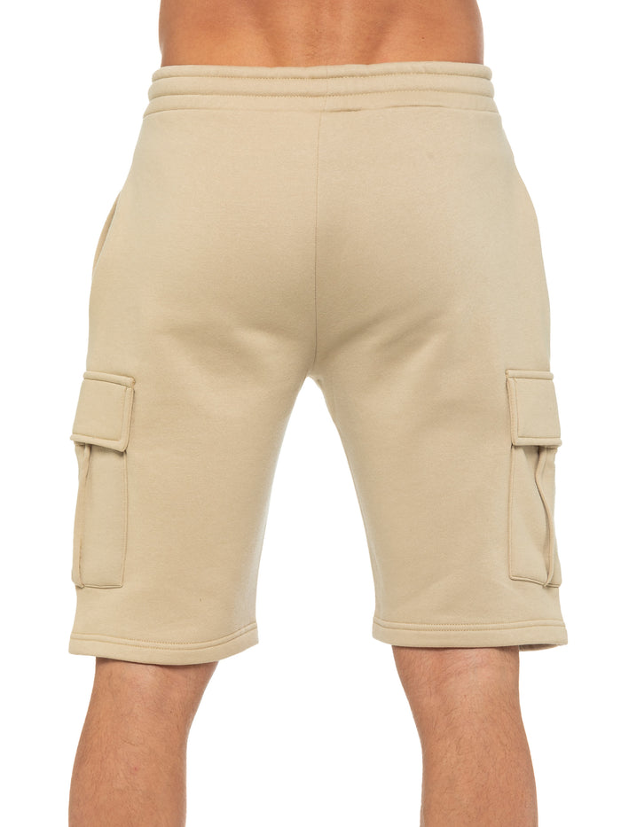 Enzo Jeans Raphael Fleece Cargo Shorts - Stone