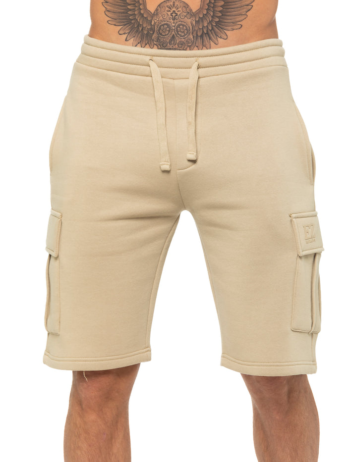 enzo jeans Raphael Fleece Cargo Shorts - Stone