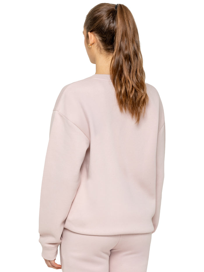 Enzo Jeans Relaxed Oversized Sweatshirt - Baby Pink