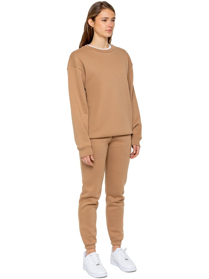 Enzo Jeans Relaxed Oversized Sweatshirt - Camel