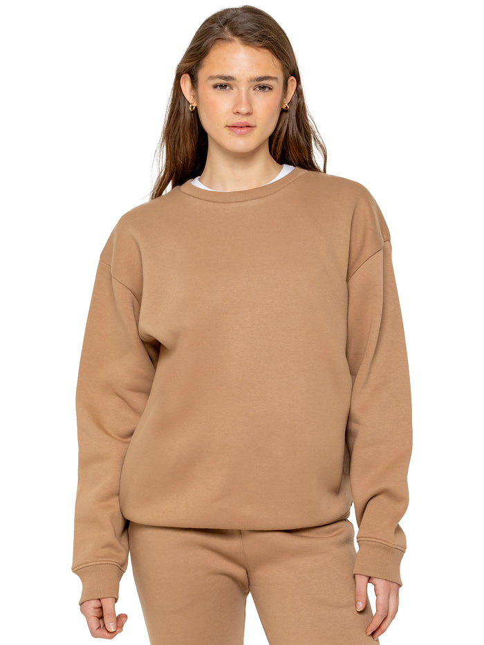 enzo jeans Relaxed Oversized Sweatshirt - Camel
