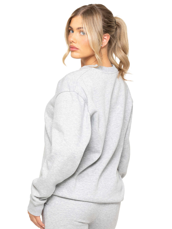 Enzo Jeans Relaxed Oversized Sweatshirt - Grey