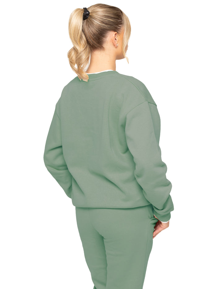 Enzo Jeans Relaxed Oversized Sweatshirt - Khaki