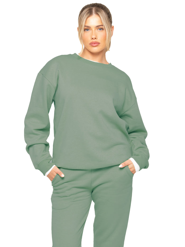 enzo jeans Relaxed Oversized Sweatshirt - Khaki