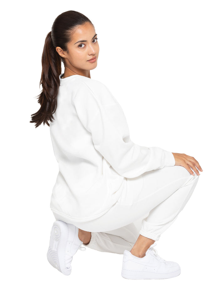 Enzo Jeans Relaxed Oversized Sweatshirt - Off White