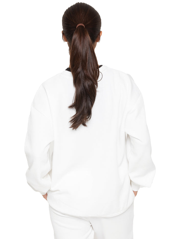 Enzo Jeans Relaxed Oversized Sweatshirt - Off White