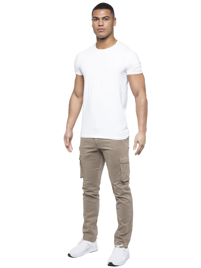 Enzo Jeans Rhys Cotton Cargo Trousers - Beige
