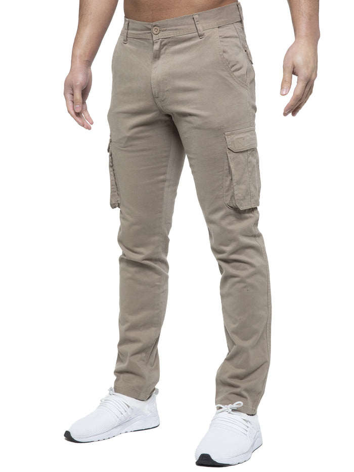 enzo jeans Rhys Cotton Cargo Trousers - Beige
