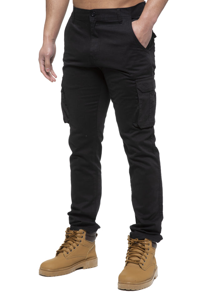 enzo jeans Rhys Cotton Cargo Trousers - Black