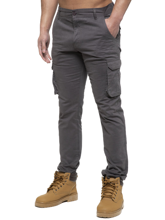 enzo jeans Rhys Cotton Cargo Trousers - Grey