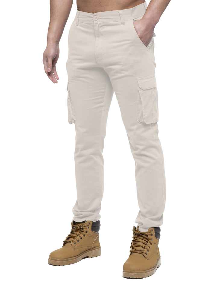 enzo jeans Rhys Cotton Cargo Trousers - Stone