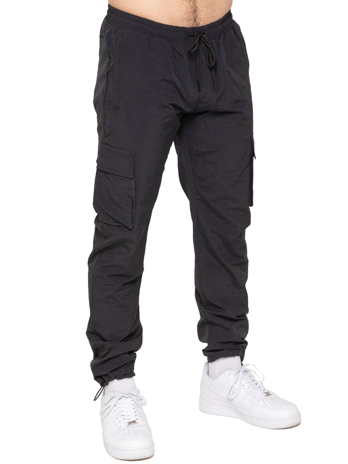 Enzo Jeans Samuele Crinkle Cargo Pants - Black