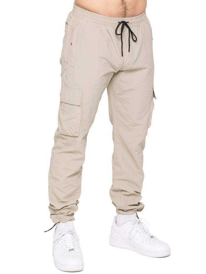 Enzo Jeans Samuele Crinkle Cargo Pants - Stone