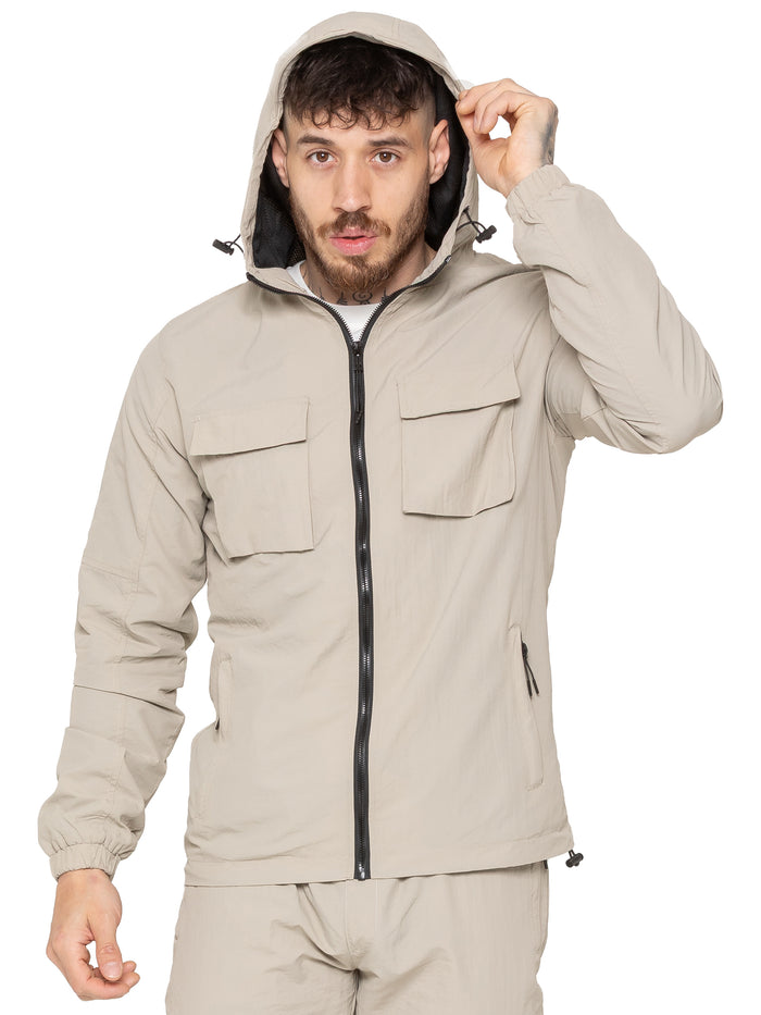 Enzo Jeans Samuele Crinkle Jacket - Stone