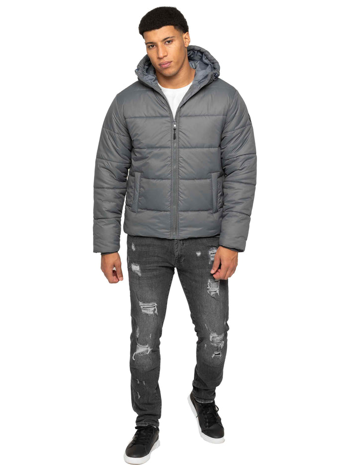 Enzo Jeans Sebastiano Puffer Coat Jacket - Grey