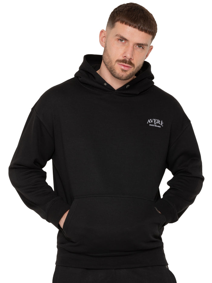 Enzo Jeans Sergio Oversized Pullover Hoodie - Black