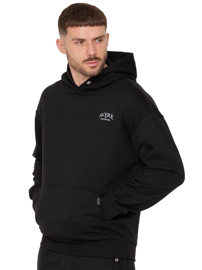Enzo Jeans Sergio Oversized Pullover Hoodie - Black