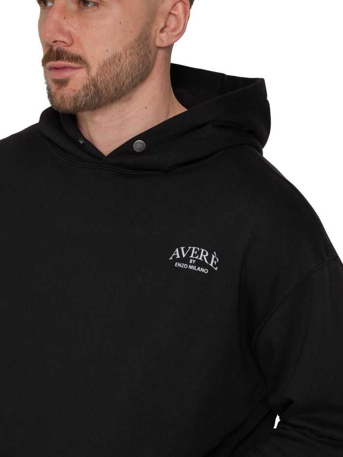 Enzo Jeans Sergio Oversized Pullover Hoodie - Black