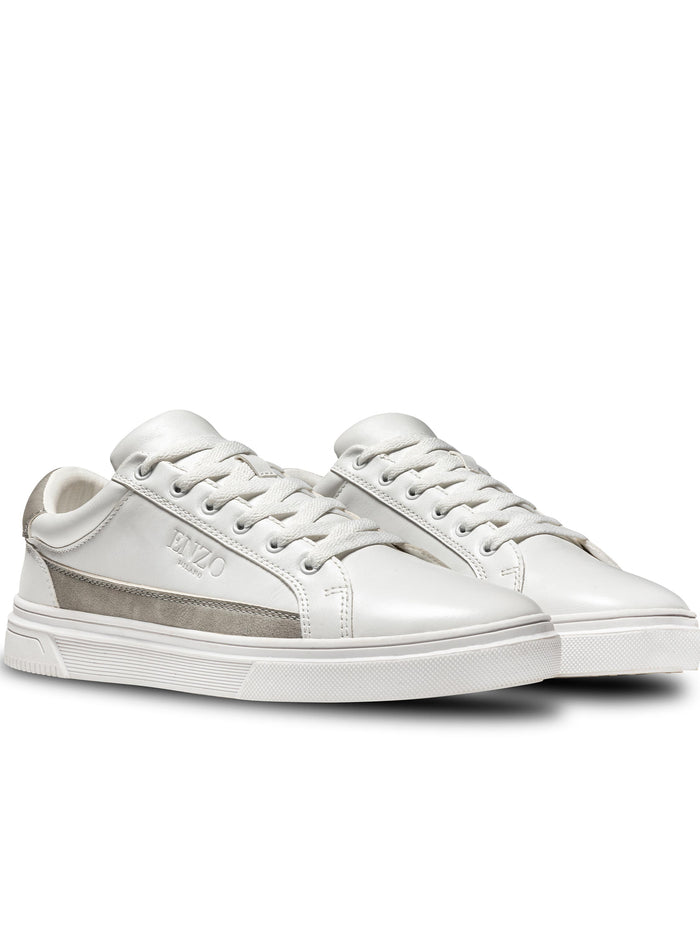 Enzo Jeans Sienna Sneaker Trainer - White