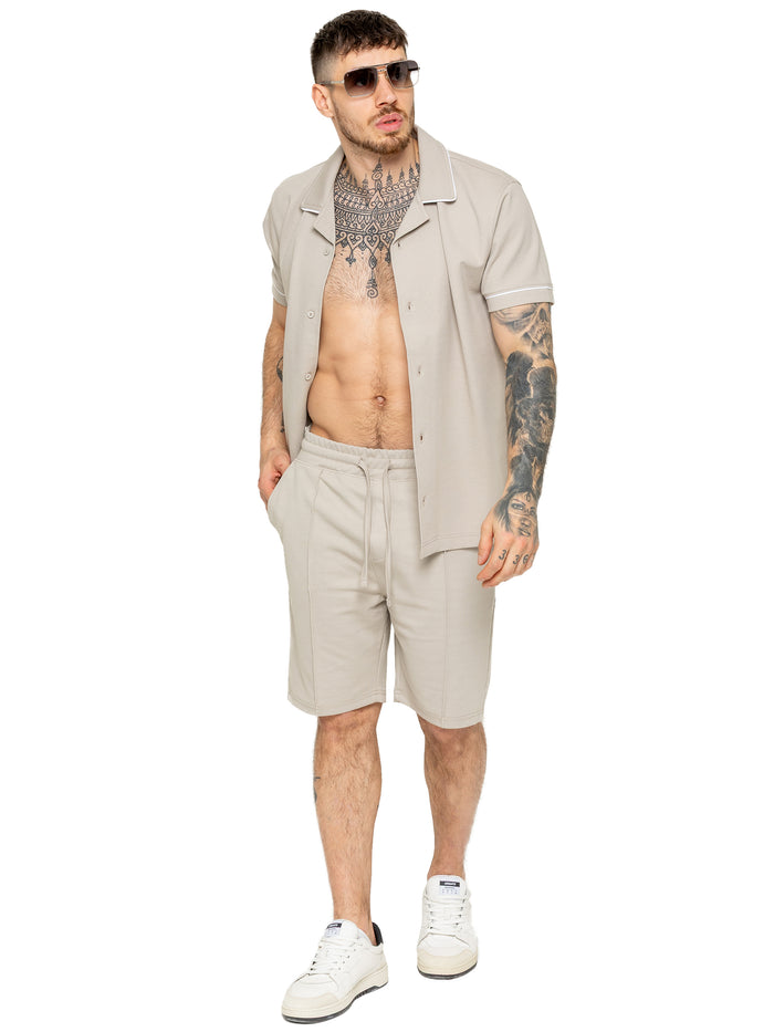 Enzo Jeans Stretch Essential Shorts - Beige