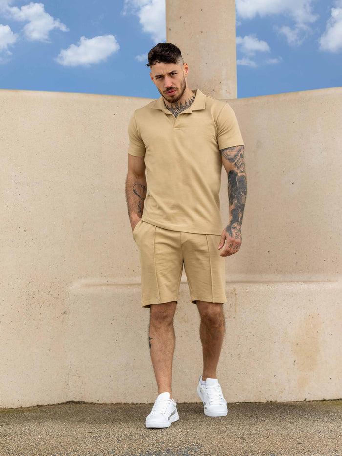 Enzo Jeans Stretch Essential Shorts - Stone