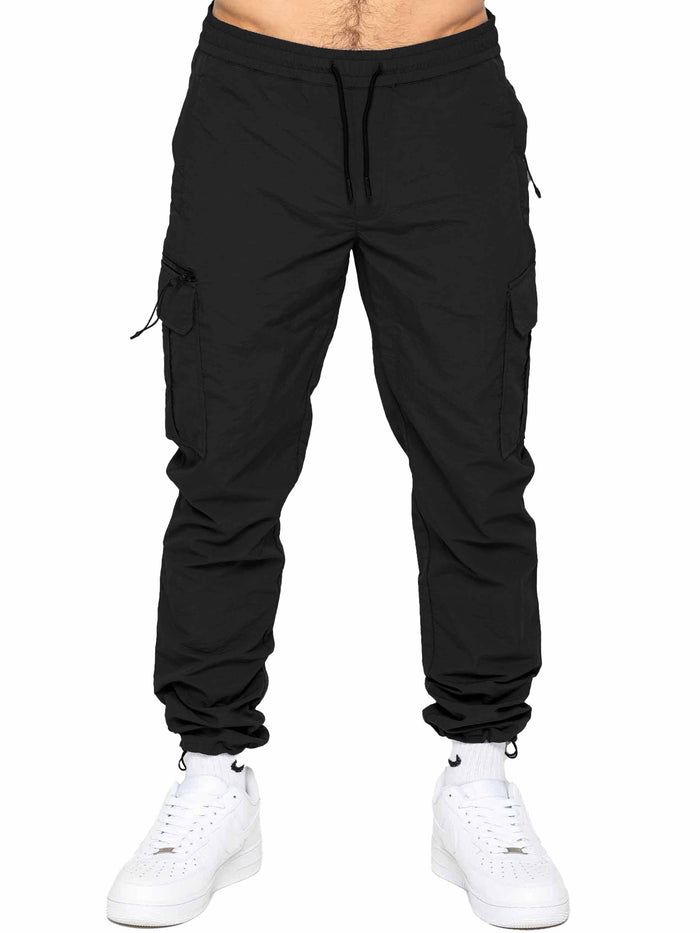enzo jeans Tiago Crinkle Cargo Pants - Black