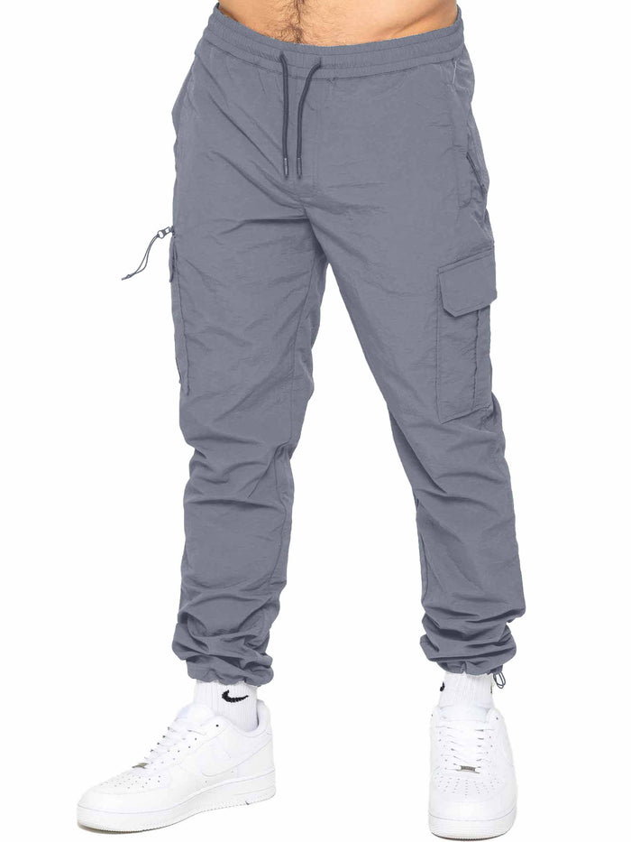 Enzo Jeans Tiago Crinkle Cargo Pants - Grey