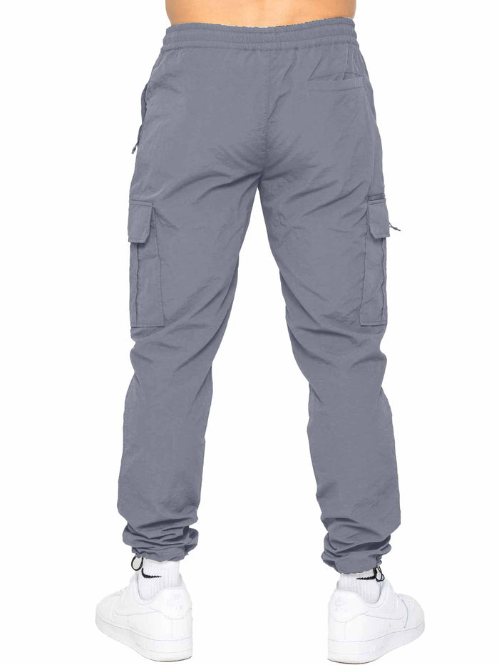 Enzo Jeans Tiago Crinkle Cargo Pants - Grey