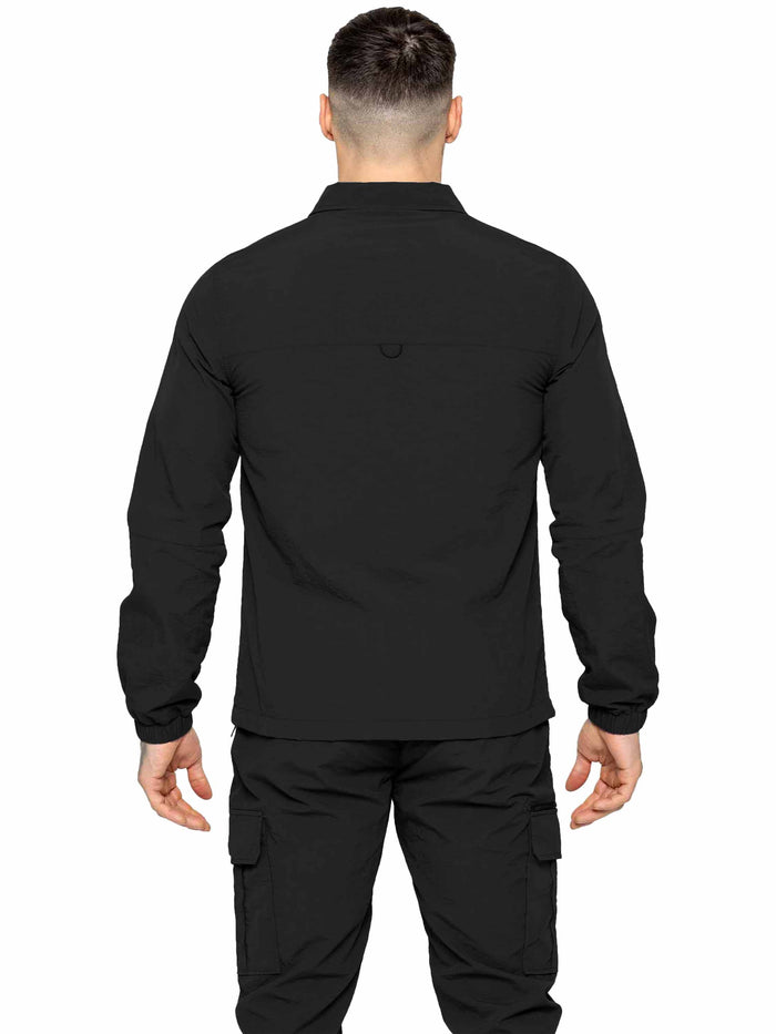 Enzo Jeans Tiago Crinkle Shirt Jacket - Black