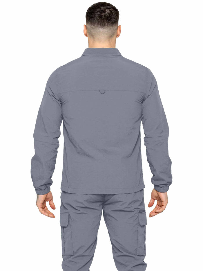 Enzo Jeans Tiago Crinkle Shirt Jacket - Grey