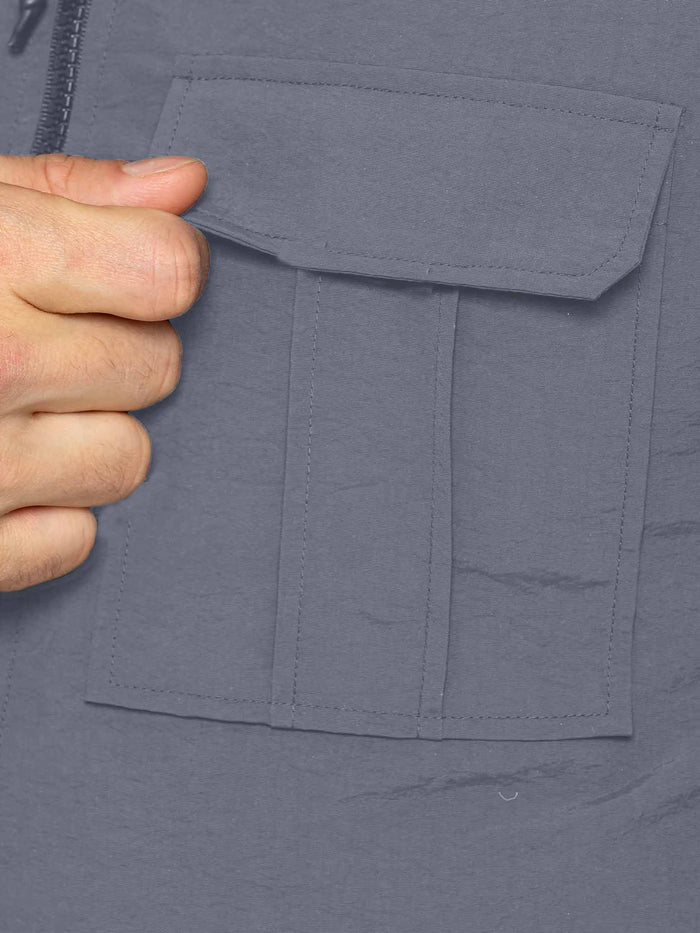 Enzo Jeans Tiago Crinkle Shirt Jacket - Grey