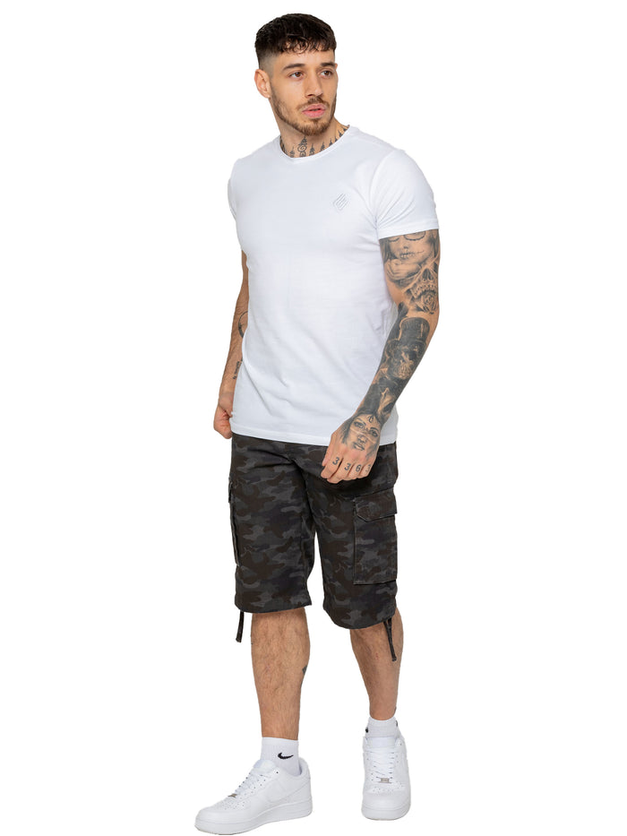 enzo jeans Trey Cargo Shorts - Dark Khaki Camo