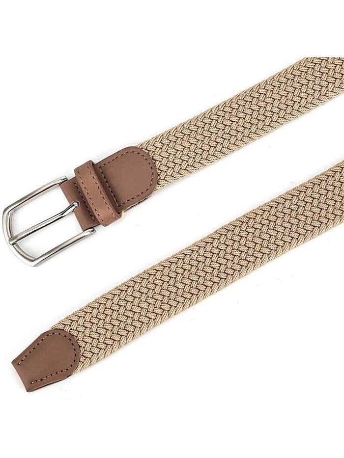 Enzo Jeans Unisex Elasticated Woven Belt - Beige