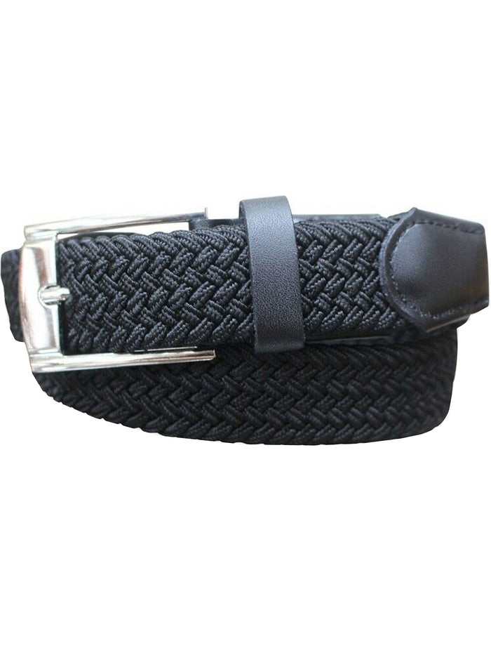 Enzo Jeans Unisex Elasticated Woven Belt - Black