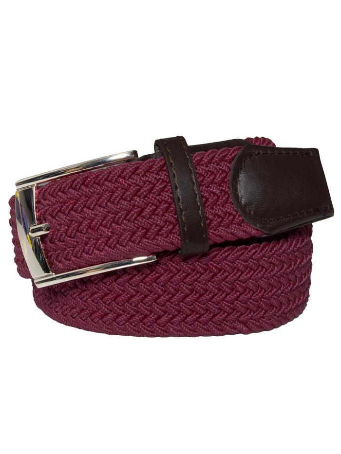 Enzo Jeans Unisex Elasticated Woven Belt - Burgundy