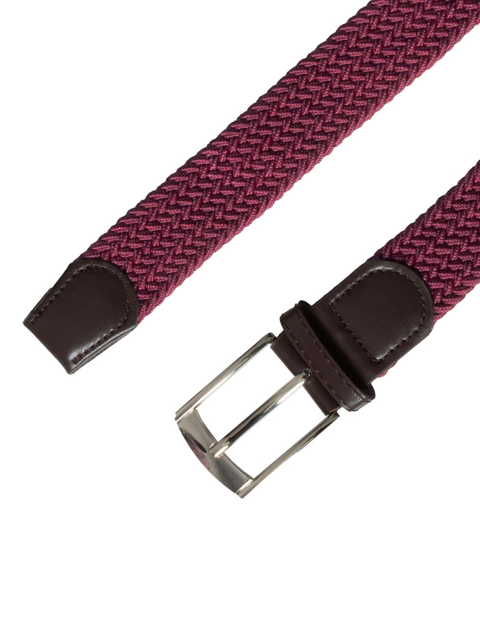 Enzo Jeans Unisex Elasticated Woven Belt - Burgundy