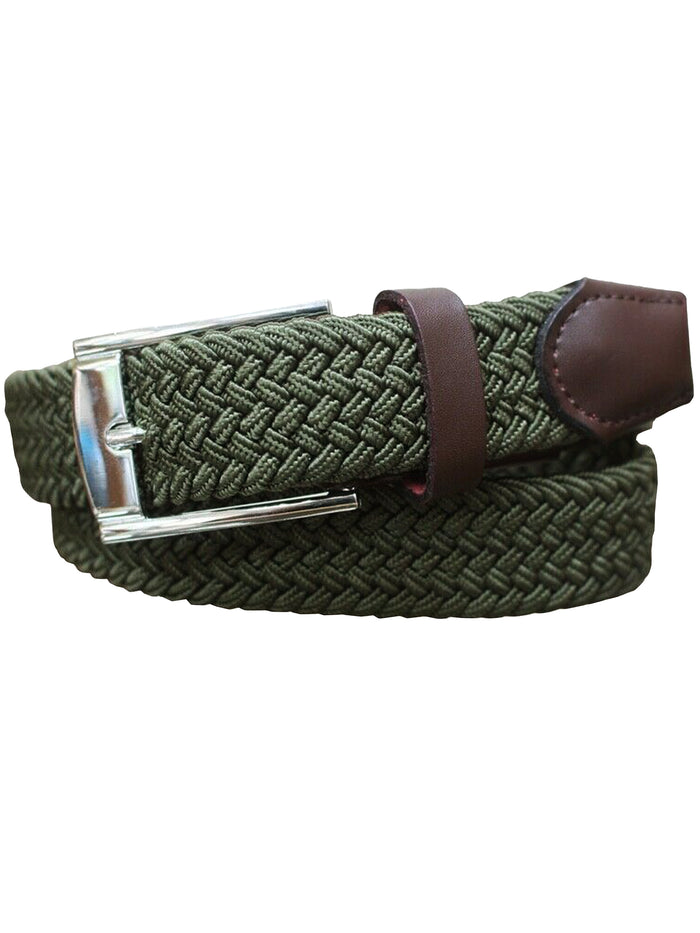 Enzo Jeans Unisex Elasticated Woven Belt - Khaki