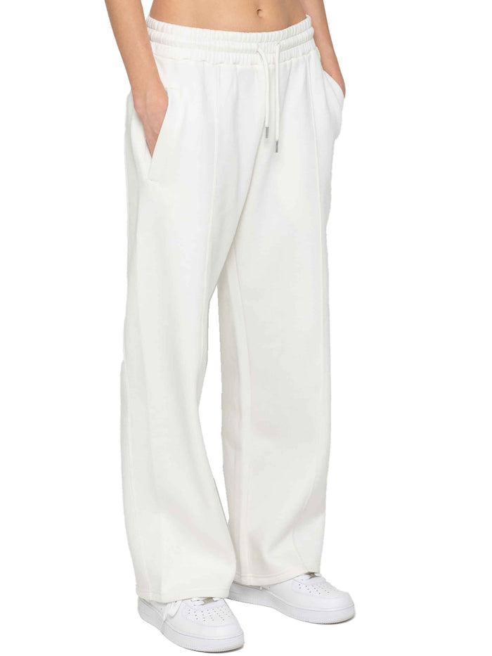 Enzo Jeans Wide Leg Jogger Trousers - Off White