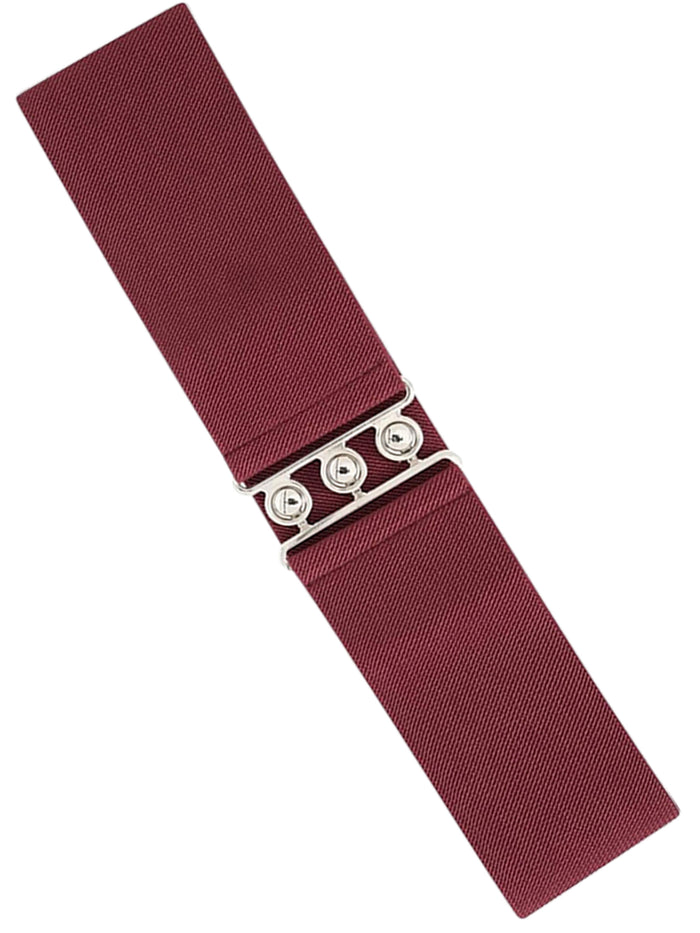 enzo jeans Women's Wide Elasticated Belts - Burgundy