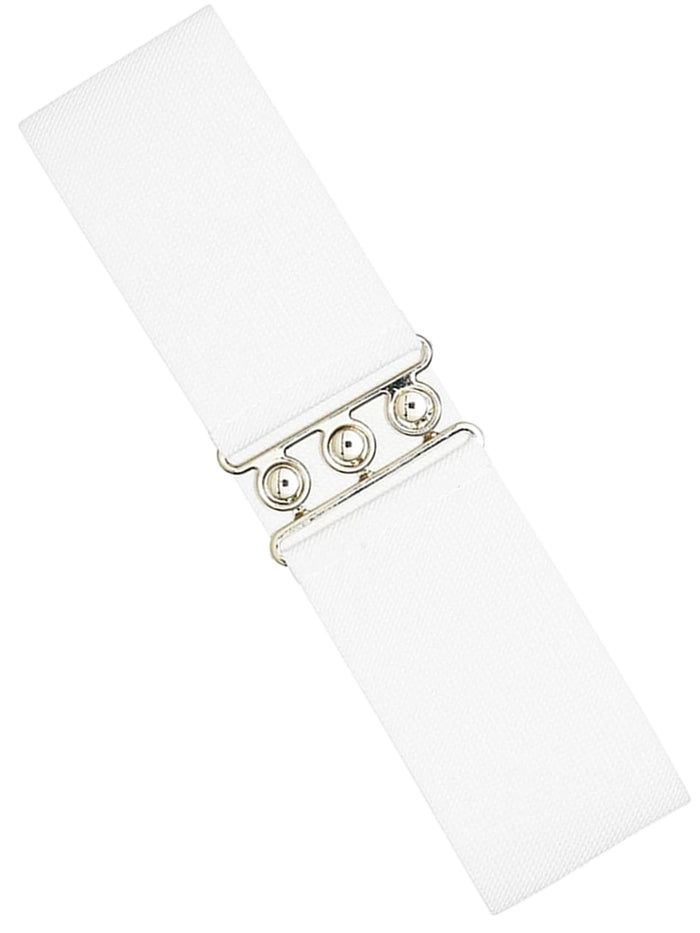 enzo jeans Women's Wide Elasticated Belts - White