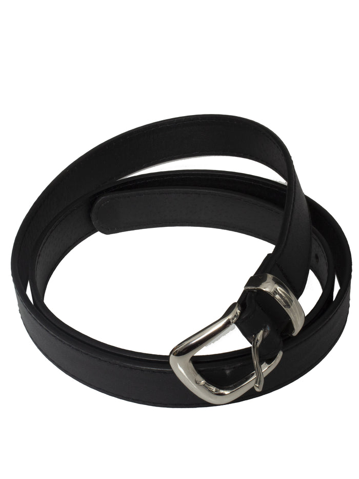 Enzo Jeans Womens Faux Leather Belt - Black