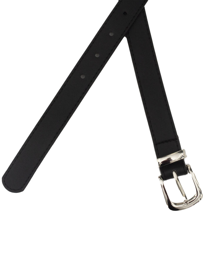 Enzo Jeans Womens Faux Leather Belt - Black