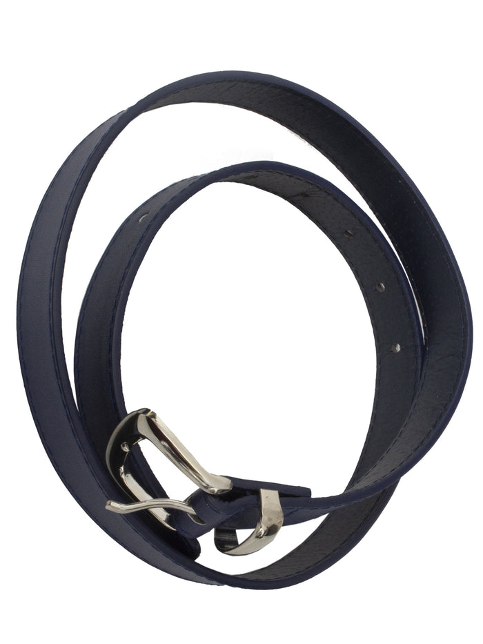Enzo Jeans Womens Faux Leather Belt - Navy