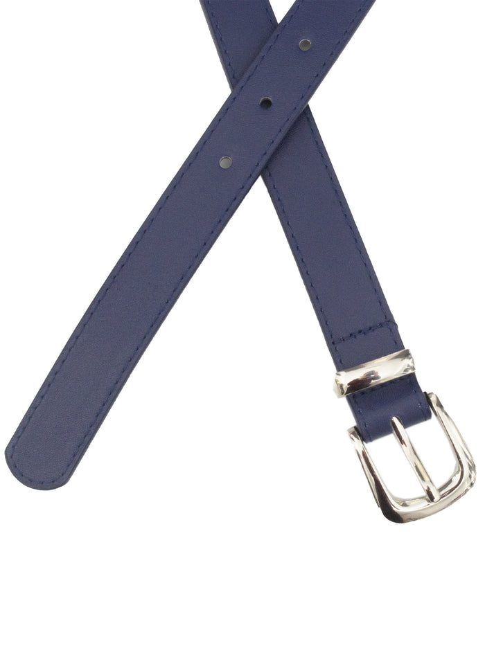 Enzo Jeans Womens Faux Leather Belt - Navy
